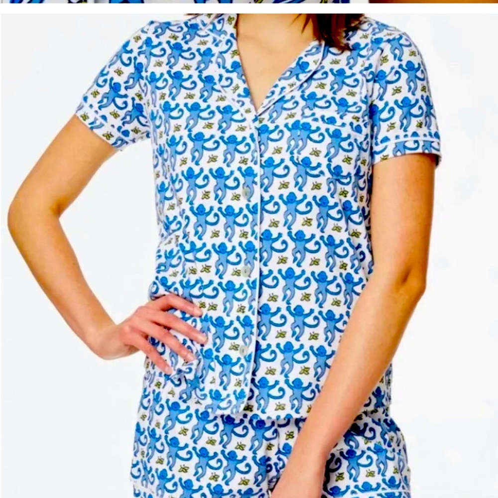 NWOT - SMALL. Roller Rabbit Blue Monkey PJ’s set. Perfect condition!